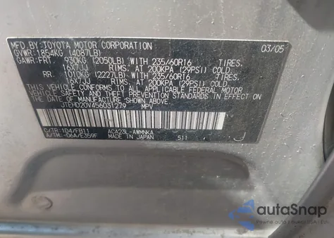 2005 Toyota Rav4 из США, поврежденный, VIN JTEHD20V456031279